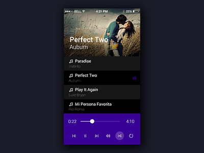 Two Music Player design mobile music peru player ui