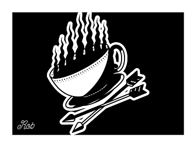 Tea flash illustration oldschool tattoo