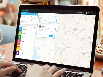 Commuter Interface commute desktop interface map ride share web