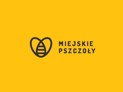 Miejskie pszczoły bee heart love pszczoła serce