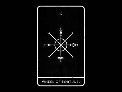 Wheel Of Fortune black minimal tarot white