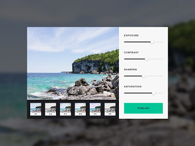 Photo Filter App editing exposure filter flat instagram photo preset slider ui vsco