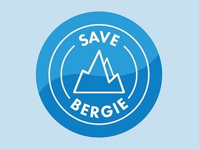 Save Bergie Logo climate change illustration poster vector