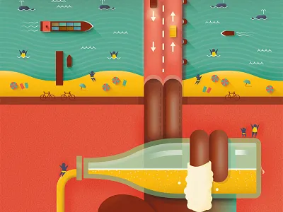 Beer, foam & responsibility beer celebration drink foam friends illustration responsibility summer vector