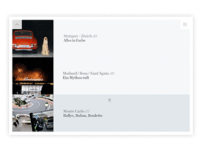 Volkswagen Weltbilder Navigation fulscreen navigation overlay tabs