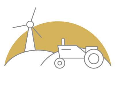 Tractor field illustration tractor turbine