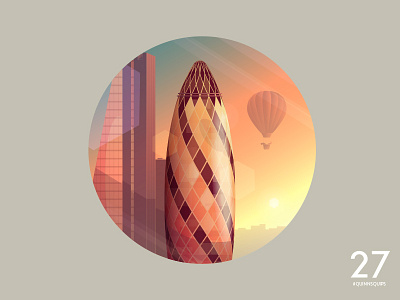 #QuinnsQuips architecture city color colour cool cute fox fun illustration london sunset the gherkin