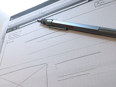 Initial Sketching pencil rotring 600 rough sketch wireframe