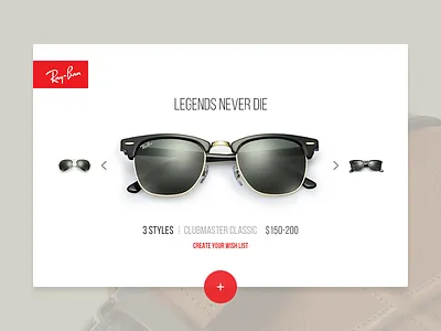 Legends Never Die glasses interface minimal design rayban summer ui ux