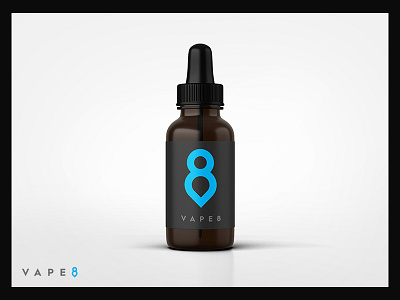 Vape8 8 branding drop eight identity logo placemarker vape vaping