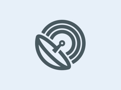 Music Logo design fun logo music record satellite thick lines vinyl