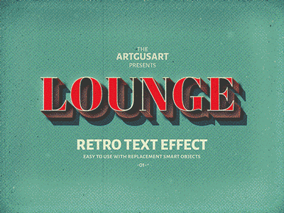 10 Retro text effect v.3 50s 60s mock up old style psd text typography
