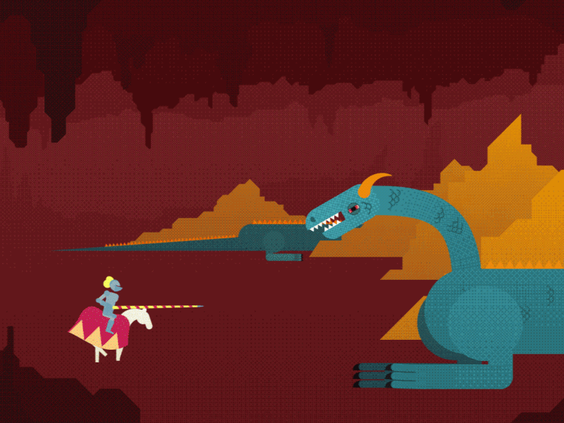 "A. Dragon" after effects animation dither dragon illustrator texture