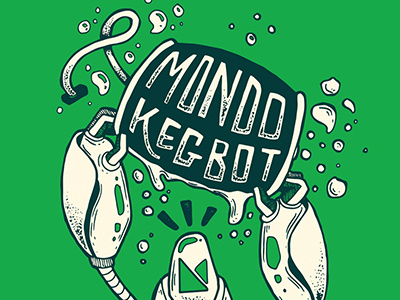 Mondo Kegbot design green illustration kegbot robot shirt vector