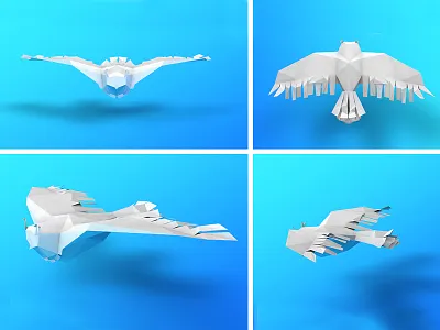 Paper Owl c4d low poly owl paper