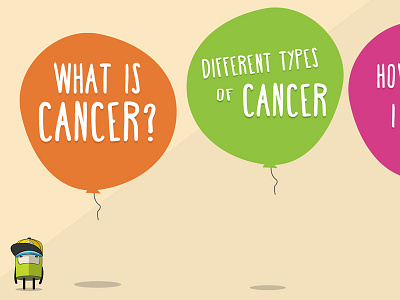 A Kids Guide to Cancer app balloons typography ui