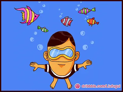 Swimming painting swimming