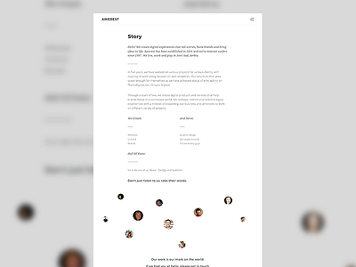 Awerest - About page animation clean design interactive minimal typography ui web web design website