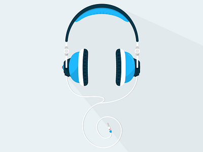 Headphones audio ears flat headphones illustration design jams music sound vector