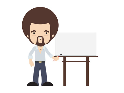 Bob Ross bob ross flat illustration vector