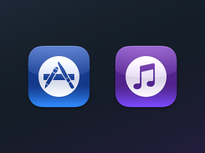 App Store & iTunes iOS Icons app store glossy icon ios itunes