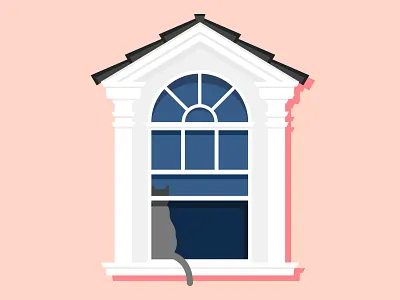 Window Cat cat illustration meow vecor window