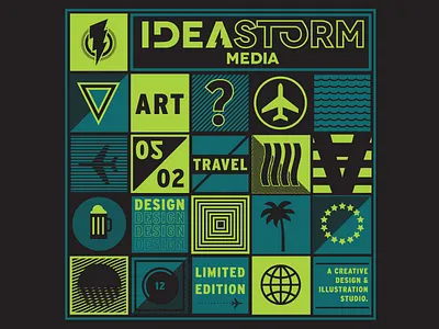 ISM Studio Tee 2 design graphics icons illustration minimal palm plane shirt tee tree tshirt vector