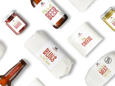 Warren branding burger identity packaging