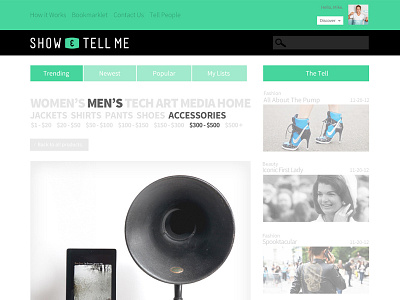 Show & Tell Me design ux website