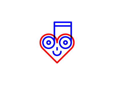 Love for music face heart icon music note smiley