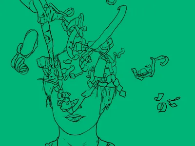 Laura confetti party portrait raster sketch tablet wacom