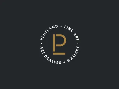 Pentland Fine Art art gallery branding design fine art gallery icon identity logo monogram