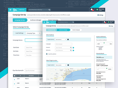 Flipp - Campaign Manager application campaign dashboard data interface layout map redesign system ui ux web