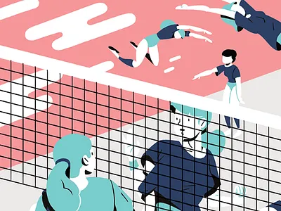 Players WIP fight players volleyball