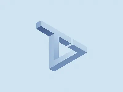 Personal Logo Exploration 3d geometric impossible initials logo penrose triangle