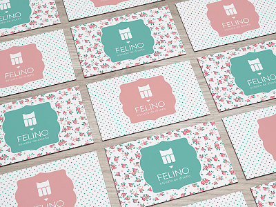 Estudio Felino branding business cards cards cat cute design feline graphic green pink