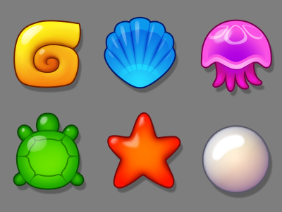 Icons set for a new Fishdom game android casual games design game gamedev ios playrix ui uiux