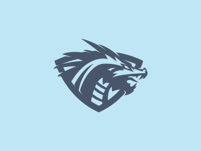 The Dragon - one color logo animal brand dragon game logo shield sport