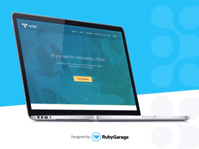 Landing page ae animation design flat gif icons landing material rubygarage saas ui ux