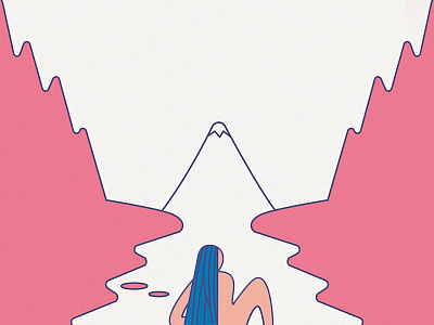 Contemplation color illustration nature shapes simple vector