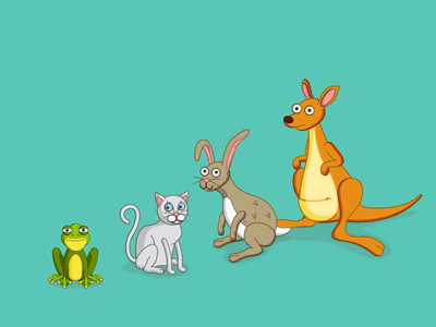 Animals that jump GIF animals cat frog gif hare joey jump kangaroo kids learning rabbit toad