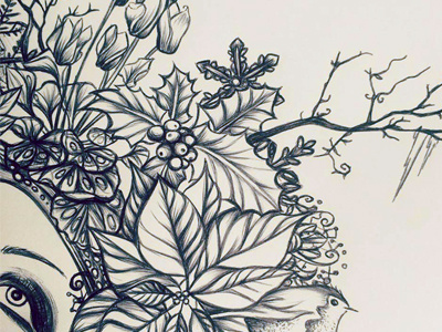 Winter - Sisters of Season Series biro illustration pen seasons