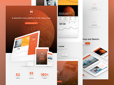 UI kit for Photoshop and Sketch invsion landing page ui ui kit web design