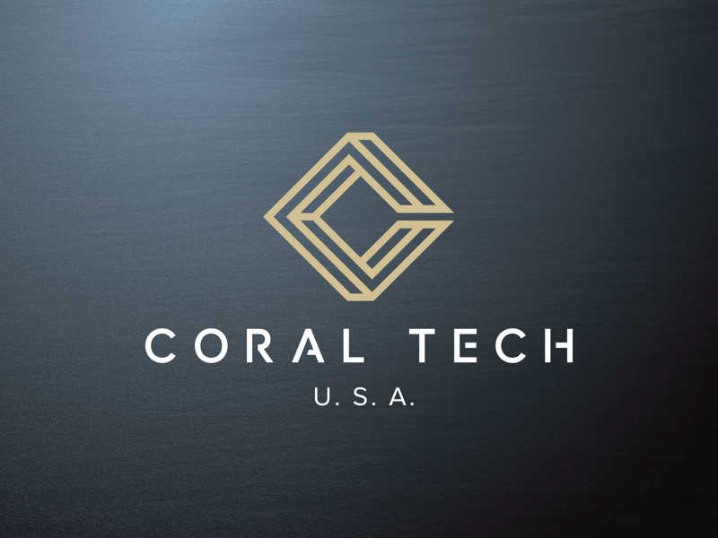 Coral Tech brand branding coral design logo tech wireframe