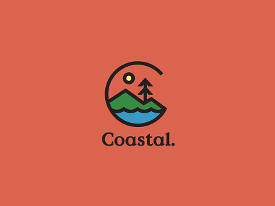 Coastal california emblem illustration logo mark