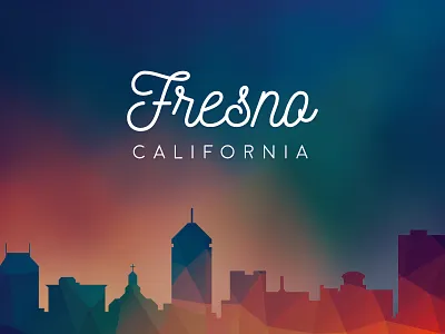 No Town california city color design fresno illustration modern poly polygon skyscraper vector vibrant