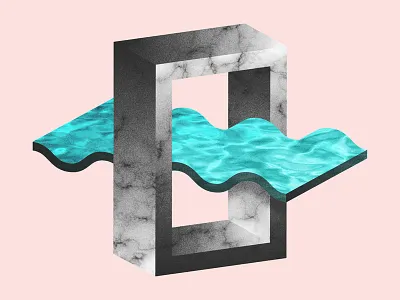 [~] 3d geometric illustration marble minimal pastel squiggle still life texture wave