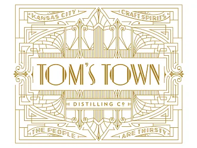 Tom's Town Distillery Co. Identity distilling identity kevincantrelldesign lettering logo toms town distilling co. vintage