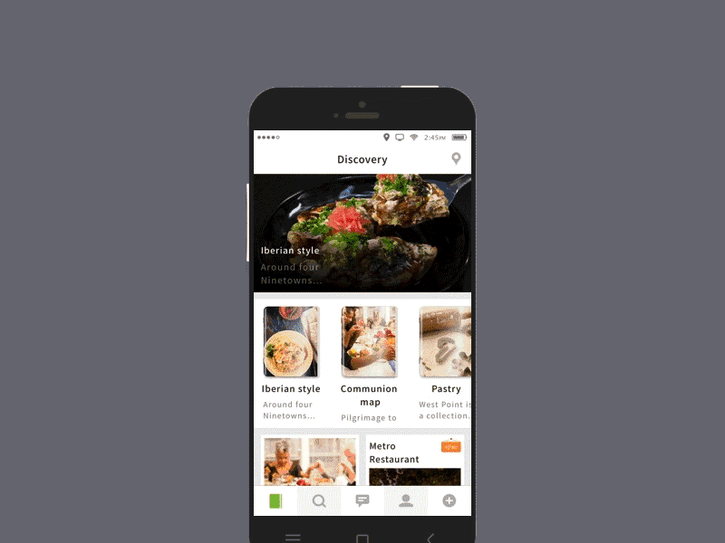 Delicious map app (animation) animation app delicious food magazines suskey ui