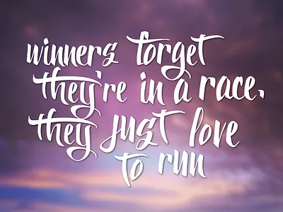 Love of the Race brush script custom lettering design hand lettering life love passion photography race running script winners